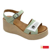 Sandale Casual Dama Piele Naturala Verde cu Alb Gabinna 2104