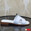 Papuci Dama Piele Naturala Alba 3909-4