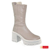 Ghete Casual Dama Piele Naturala Taupe Lorena 1653-54