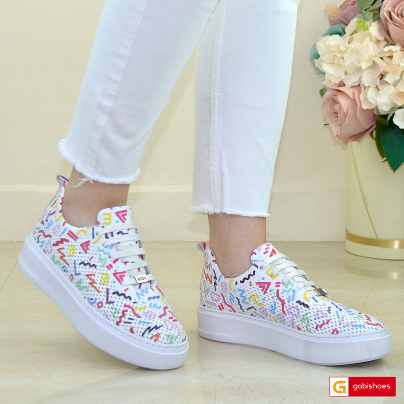 Pantofi Sport Piele Naturala Alba Gabinna 3300-4