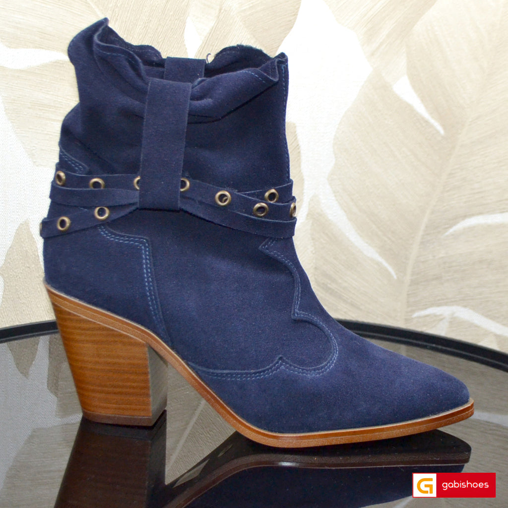 Ghete Dama Piele Naturala Bleumarin Sandy 3032-9