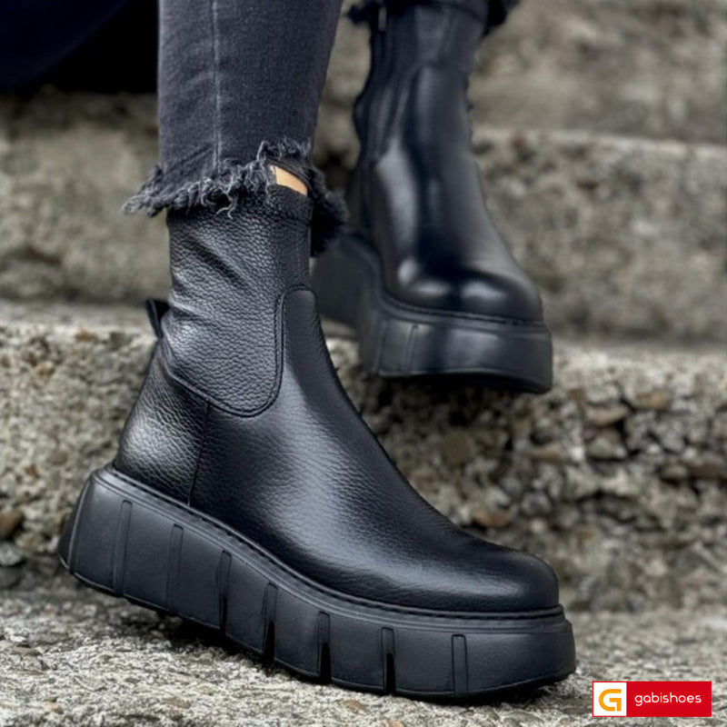 Ghete Dama Streach Piele Naturala Gabinna 4105-1 TT NEW