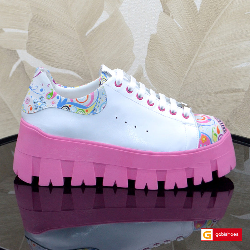 Pantofi Sport Piele Naturala Alba Gabinna 3873-1