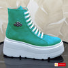 Ghete Sport Dama Piele Naturala Verde Lorena 3517-18