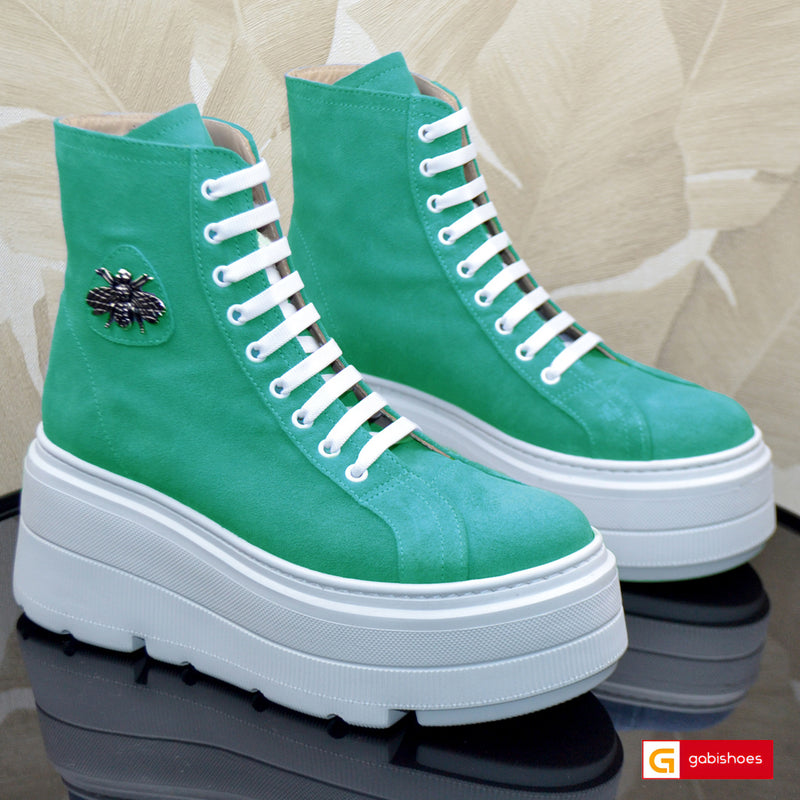 Ghete Sport Dama Piele Naturala Verde Lorena 3517-18