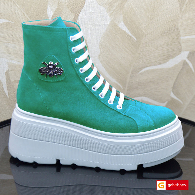Ghete Sport Dama Piele Naturala Verde Lorena 3517-18