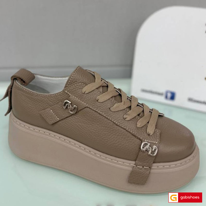 Pantofi Sport Piele Naturala Taupe Lorena 2028-2028