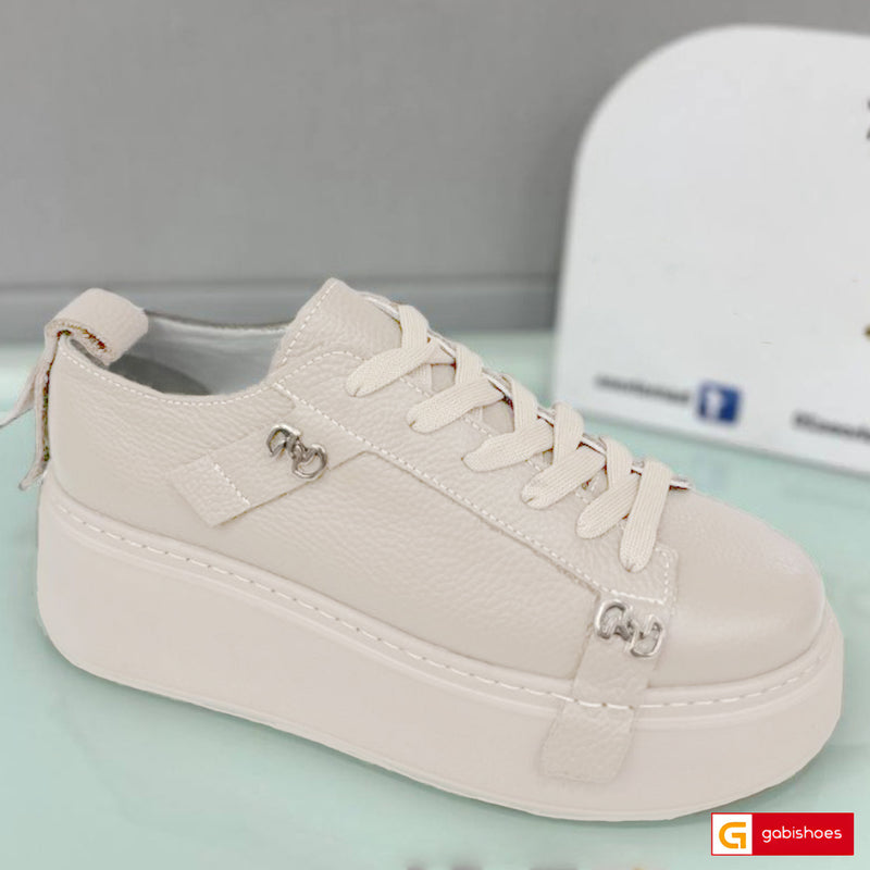 Pantofi Sport Piele Naturala Bej Lorena 4099-3