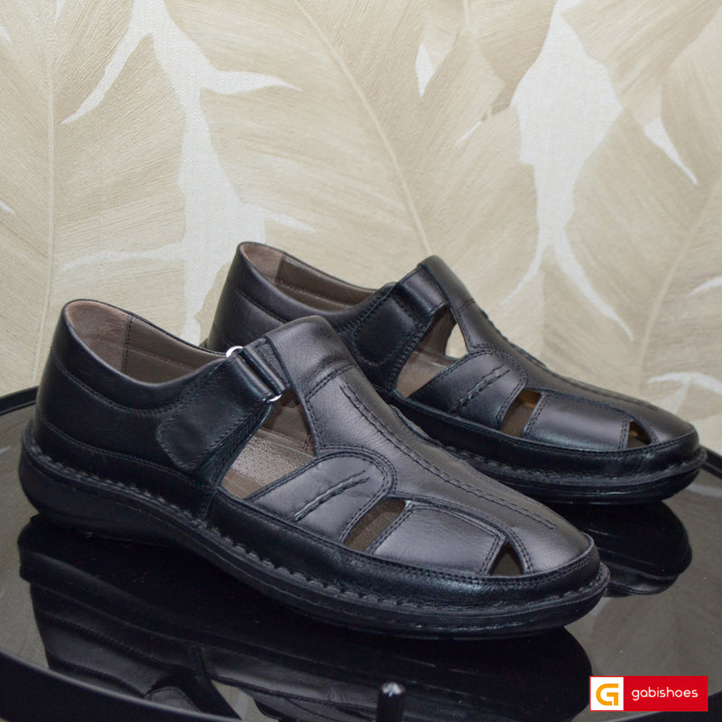 Sandale Piele Naturala Barbati Neagra Gabriel 9991