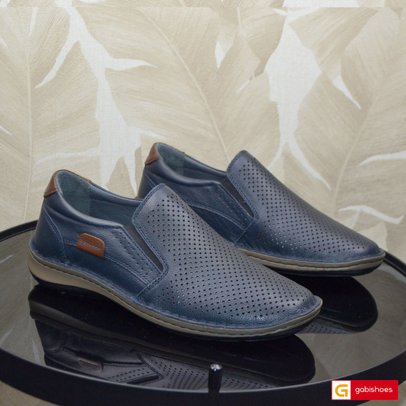 Pantofi Casual Barbat Piele Naturala Bleumarin 9505