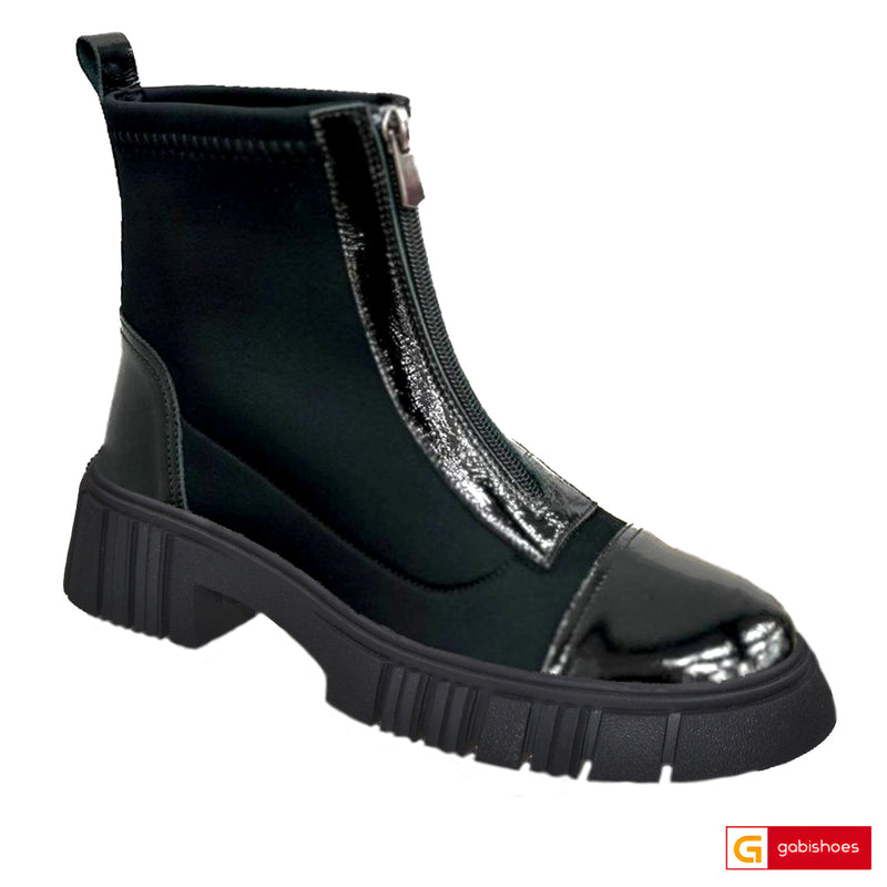 Ghete Dama Piele Naturala Neagra Lorena 8000-2027
