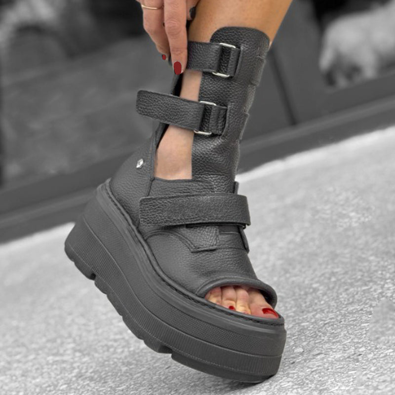 Ghete Sport Dama Piele Naturala Neagra Lorena 3891-3