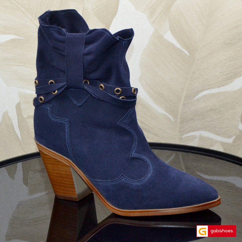 Ghete Dama Piele Naturala Bleumarin Sandy 3032-9