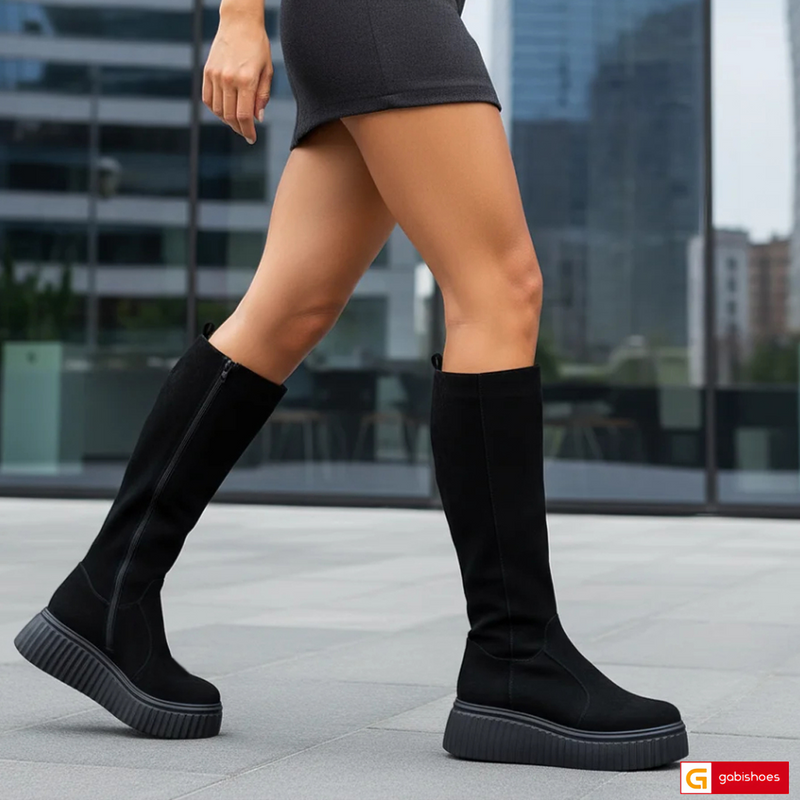 Material: Piele Naturala Intoarsa
Culoare:&nbsp;Negru&nbsp;
Tip:&nbsp;Cizme Dama
Stil:&nbsp;Casual

- Cizme piele naturala intoarsa neagra
- Cizme cu fermoar
- Talpa&nbsp;neagra , varful rotund
- Inaltime : 37 cm de la talpa in sus , talpa 6 cm -din poliuretan
- Interior mesina neagra si material textil negru ,la cerere mesina naturala complet +40 lei
*Masuratori realizate pentru marimea 37