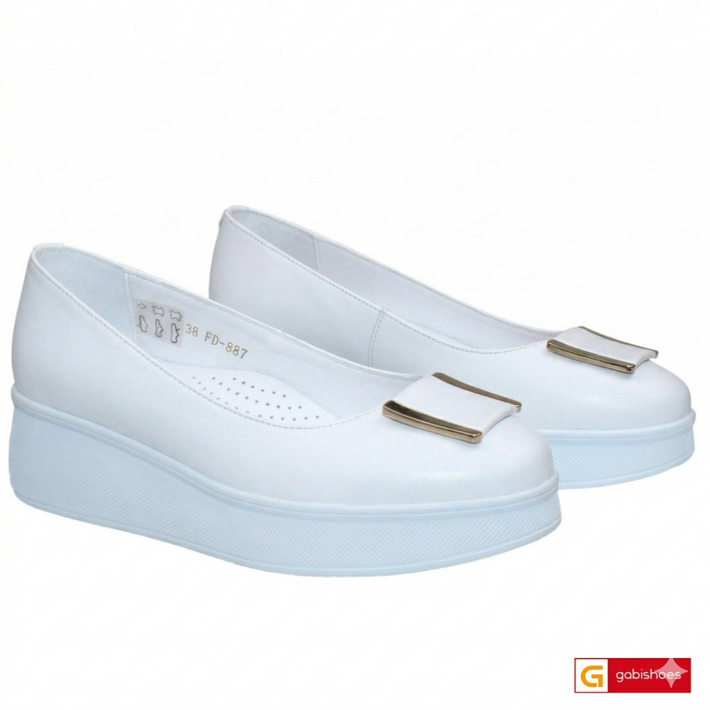 Material: Piele Naturala
Culoare: Alba
Tip: Pantofi
Stil: Balerini

- Balerini piele naturala alba
- Balerini cu burete special extra-confort
- Talpa alba , varf rotunt, brant interior cu burete special, mesina naturala&nbsp;
- Inaltime talpa: 4 cm, talpa confortabila&nbsp;
* Masuratori realizate pentru marimea 37