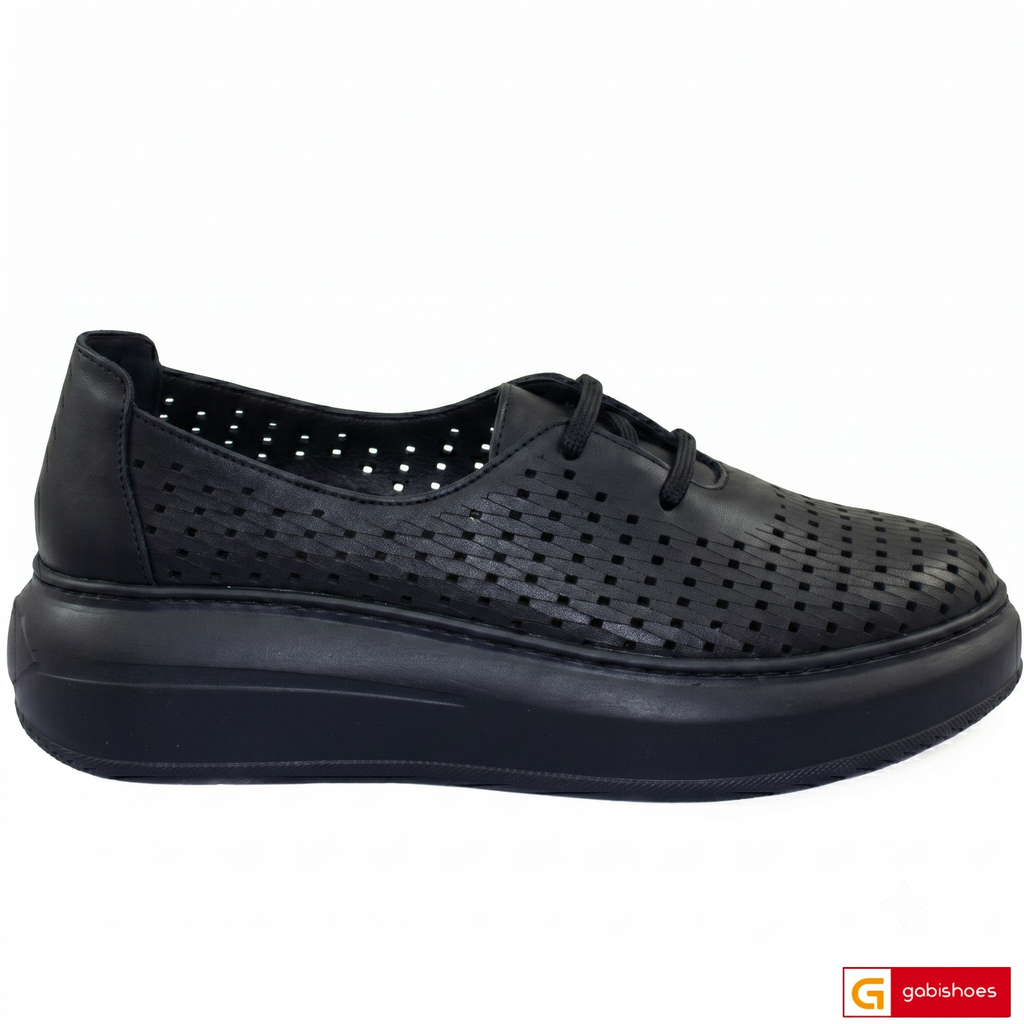 Material: Piele Naturala
Culoare: Neagra
Tip: Pantofi
Stil: Casual

- Pantofi piele naturala beagra cu model si perforata (720)
- Pantofi cu burete special extra-confort
- Talpa neagra , varf rotunt, brant interior cu burete special , mesina naturala bej
- Inaltime talpa : 5 cm ,talpa foarte usoara din material spuma usor de intretinut
- Schimb si retur gratuit
*Masuratori realizate pentru marimea 37