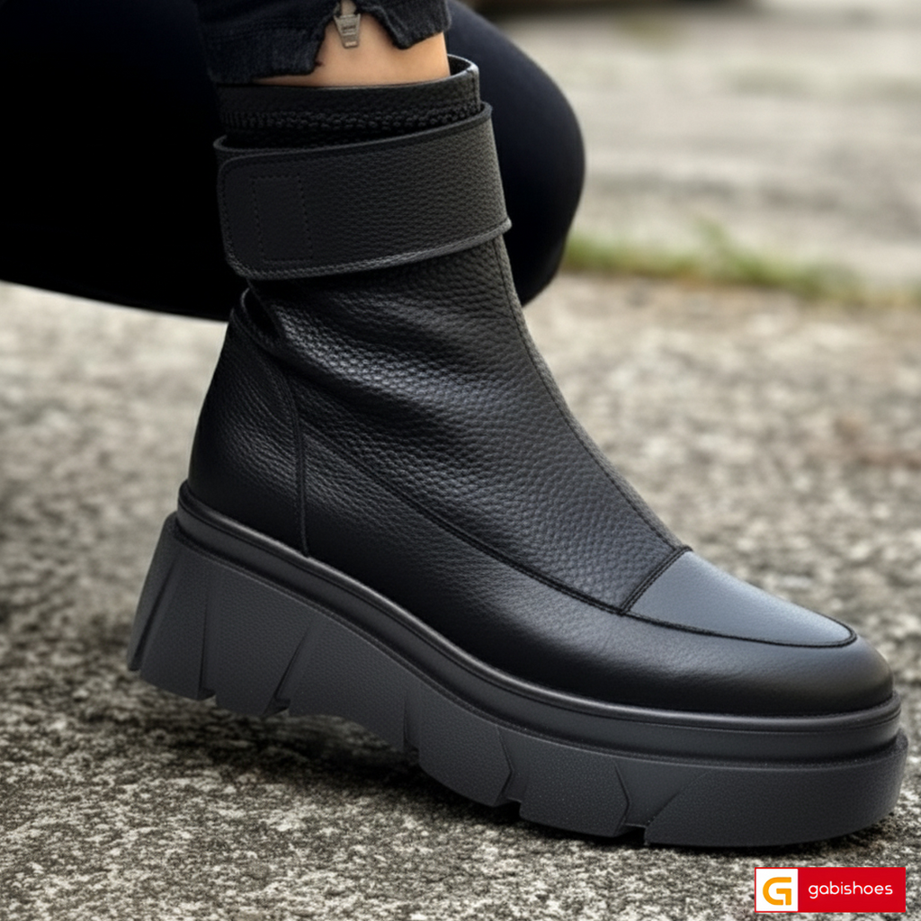 -Material: Piele Naturala cu strechi
-Culoare: Neagra
-Tip: Ghete streach
-Stil: Casual

- Ghete piele naturala neagra cu&nbsp; streach negru ,inaltime de la talpa in sus 17 cm
- Ghete cu fermoar, Toc inaltime 6 cm&nbsp;
- Talpa neagra cusuta , varf rotund , brant interior cu burete special,
- Schimb gratuit&nbsp;
* Masuratori realizate pentru marimea 37