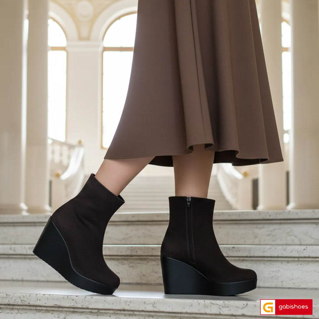 Material: Piele Naturala Intoarsa
Culoare: Maro
Tip: Bocanci&nbsp;
Stil: Casual&nbsp;

- Ghete piele naturala intoarsa maro
- Ghete cu fermoar, inaltime gheata de la talpa in sus 20 cm&nbsp;
- Talpa neagra, varf rotunt, interior brant cu burete special, mesina neagra&nbsp;
- Inaltime Talpa 9 cm toc, in fata 3 cm , talpa usoara&nbsp;
- Schimb gratuit&nbsp;
* Masuratori realizeaza pentru marimea 37