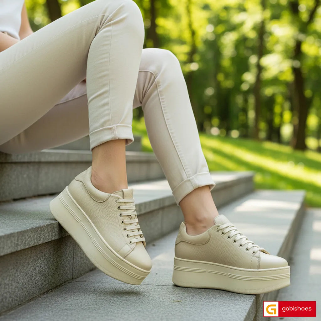 Pantofi Sport Dama Piele Naturala Alba Lorena 3071-8

Material: Piele Naturala
Culoare: Bej
Tip: Pantofi
Stil: Sport
Caracteristici Pantofi sport piele naturala bej
- Pantofi piele naturala bej cu siret&nbsp;
- Pantofi sport cu burete special extra-confort
- Talpa bej cusuta , brant interior cu burete special , mesina naturala&nbsp;&nbsp;
- Inaltime talpa : 5 cm&nbsp;
- Schimb gratuit
*Masuratori realizate pentru marimea 37.

Pantofii&nbsp;sunt confectionatii din piele de calitate superioara.

Talpa pantofi