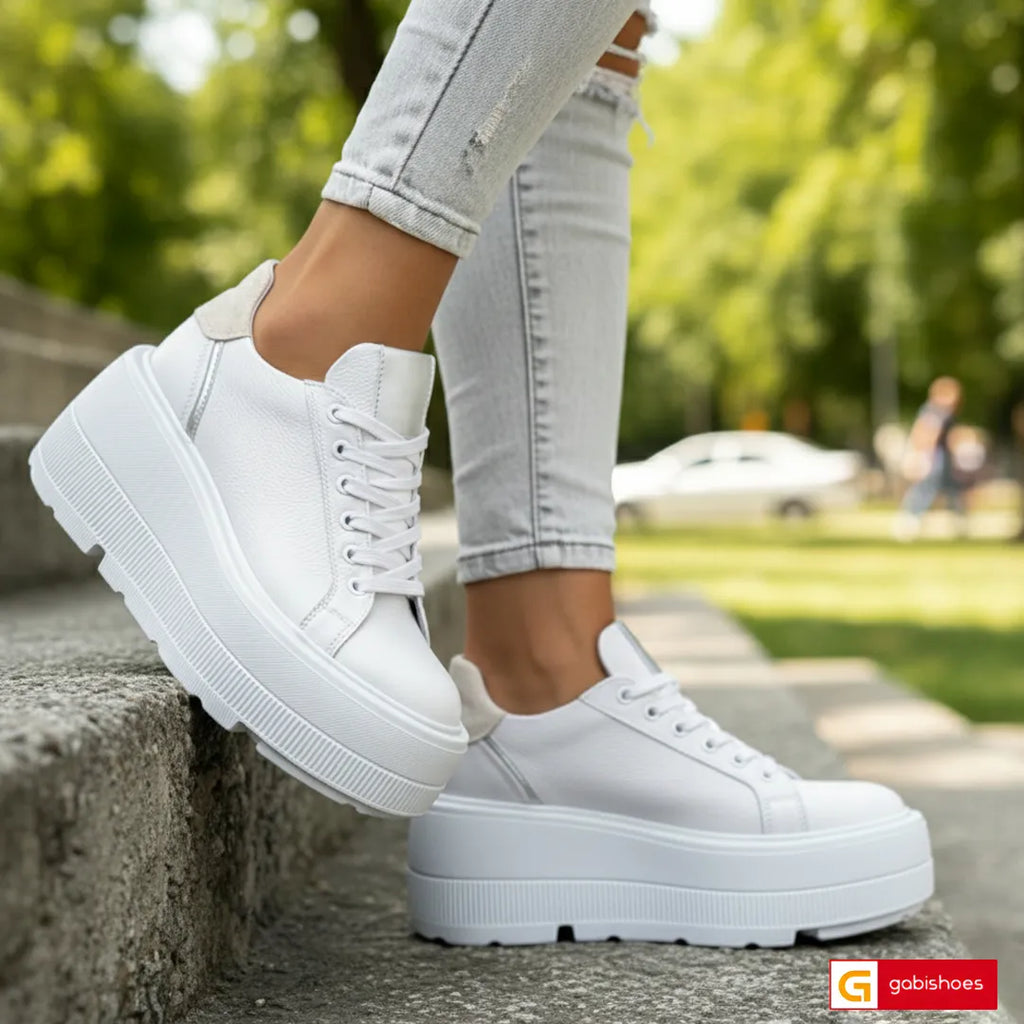 Pantofi Sport Dama Piele Naturala Alba Lorena 3906-2

Material: Piele Naturala
Culoare: Alb cu argintiu
Tip: Pantofi
Stil: Sport
Caracteristici Pantofi sport piele naturala alb cu argintiu si piele naturala intoarsa bej
- Pantofi piele naturala alba , sistem de inchidere cu siret&nbsp;
- Pantofi sport cu burete special extra-confort
- Talpa alba cusuta , brant interior cu burete special , mesina naturala&nbsp;&nbsp;
- Inaltime talpa : 7 cm&nbsp;
- Schimb gratuit
*Masuratori realizate pentru marimea 37.

Pan