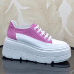 Pantofi Sport Piele Naturala Alba cu Siclam Lorena 3743-3