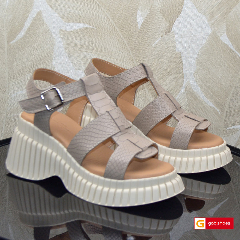 Sandale Piele Naturala Taupe Lorena 3400-7