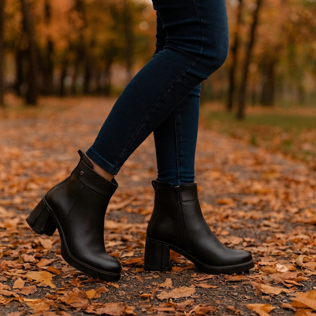 Ghete Dama Piele Naturala Neagra Gabinna 989