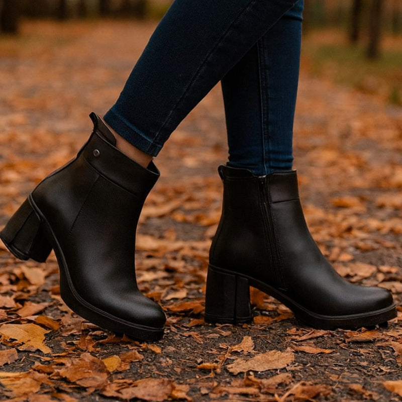 Ghete Dama Piele Naturala Neagra Gabinna 989
