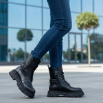 Ghete Casual Dama Piele Naturala Neagra Gabina 555