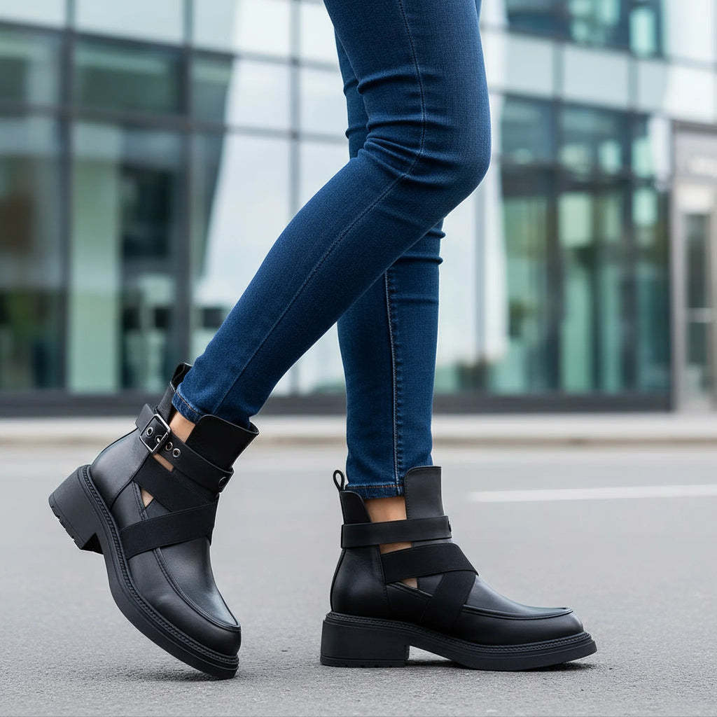 Ghete Piele Naturala Neagra Gabina 442 N BX