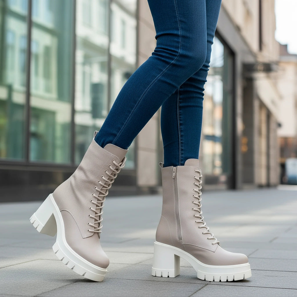 Ghete Dama Piele Naturala Taupe Gabinna 3711-29