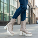 Ghete Dama Piele Naturala Taupe Gabinna 3711-29