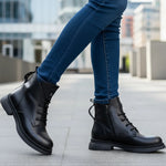 Ghete Casual Dama Piele Naturala Neagra Gabina 605