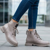 Ghete Casual Dama Piele Naturala Taupe Gabina 605