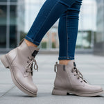 Ghete Casual Dama Piele Naturala Taupe Gabina 605