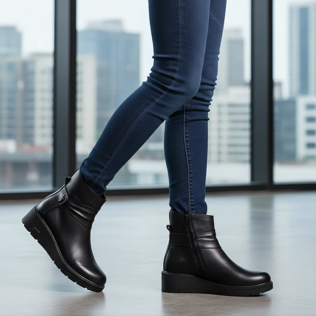 Ghete Dama Piele Naturala Neagra Gabinna 835