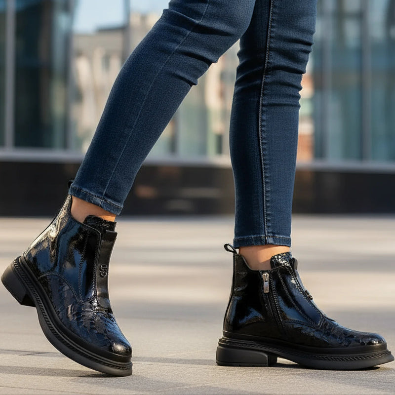 Ghete Dama Piele Naturala Neagra Gabinna 387