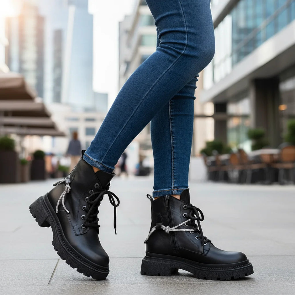 Ghete Dama Piele Naturala Neagra Gabinna 402