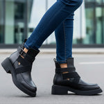 Ghete Piele Naturala Neagra Gabina 442 N BX