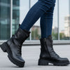 Ghete Casual Dama Piele Naturala Neagra Gabina 502
