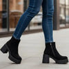 Ghete Dama Piele Naturala Intoarsa Neagra Lorena 7000