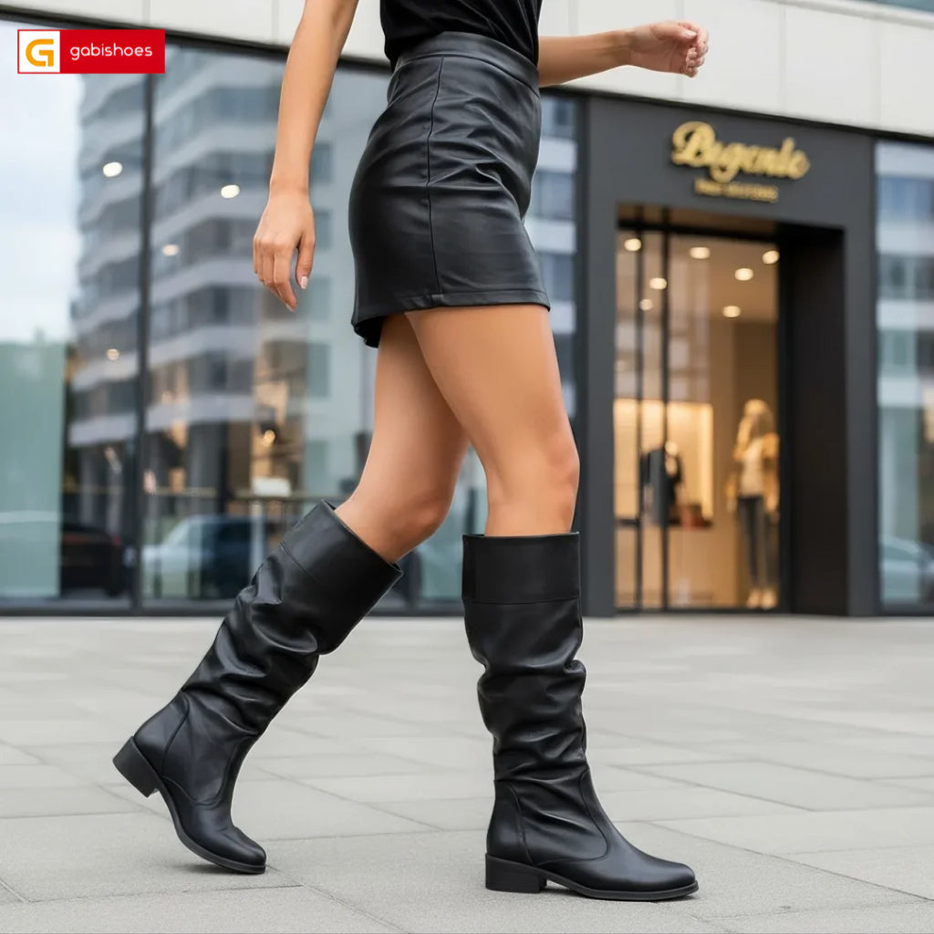 Cizme Negre Piele Naturala Lorena 16