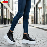 Ghete Sport Dama Piele Naturala Neagra Lorena 3561-5