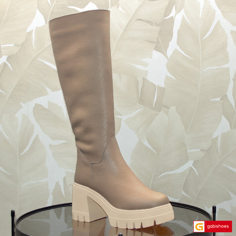Cizme Dama Piele Naturala Taupe Lorena 3679-10