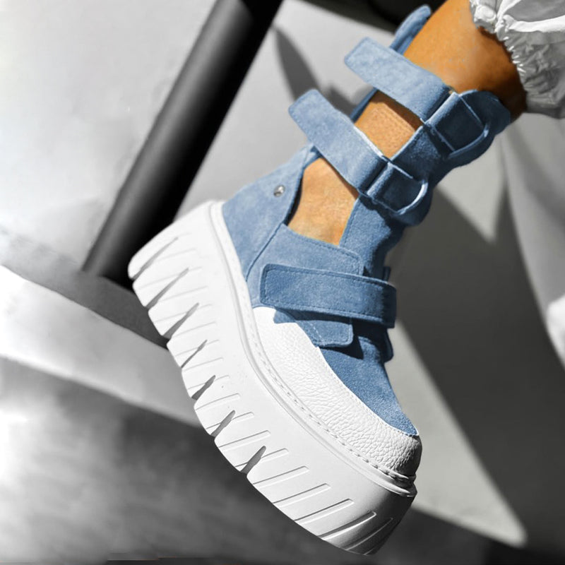 Ghete Sport Dama Piele Naturala Intoarsa Blue Lorena 3809-7