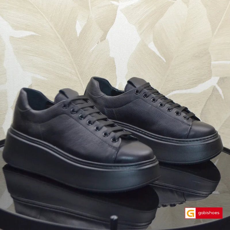 Pantofi Sport Dama Piele Naturala Neagra Lorena 3807-6