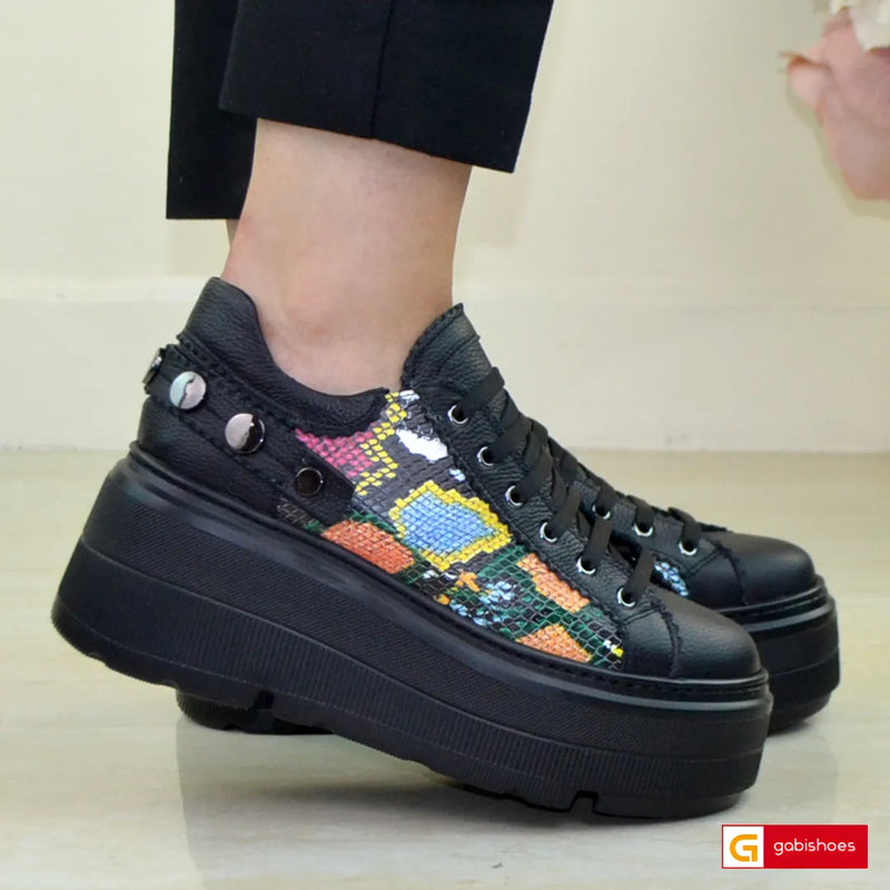 Pantofi Sport Piele Naturala Neagra Lorena 3998-3