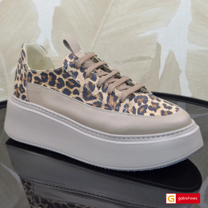 Pantofi Sport Piele Naturala Taupe Gabinna 4038-1