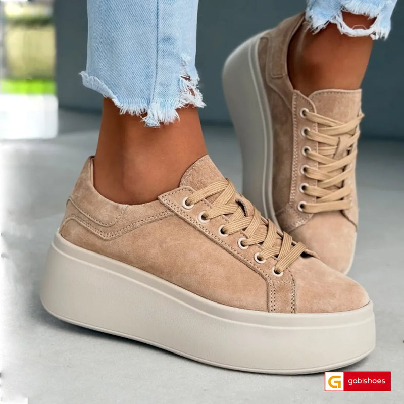 Pantofi Sport Piele Naturala Intoarsa Capuccino Lorena 3996-6