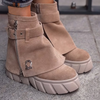 Ghete Sport Dama Piele Naturala Intoarsa Capuccino Lorena 4168-2